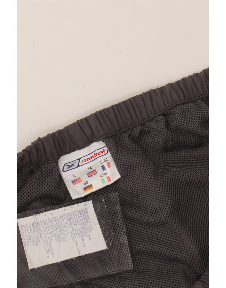 REEBOK Womens Tracksuit Trousers UK 14 Large Grey Polyester Vintage Reebok and Second-Hand Reebok from Messina Hembry 