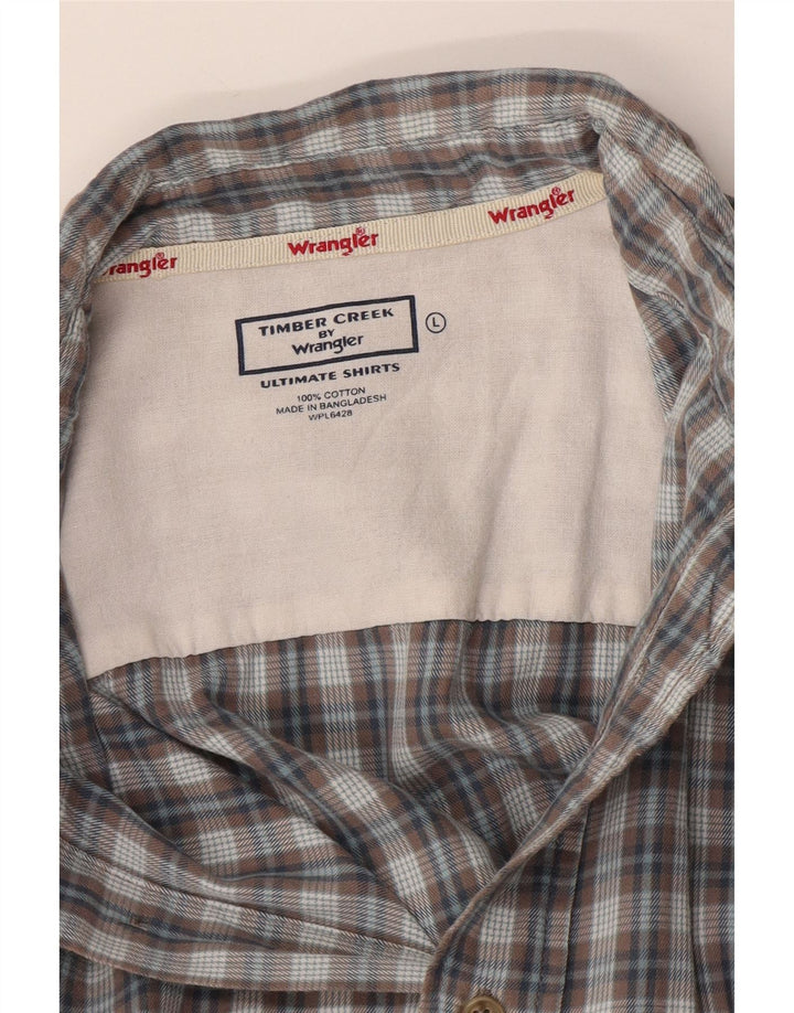 Wrangler Herrenhemd, groß, grau kariert, Baumwolle