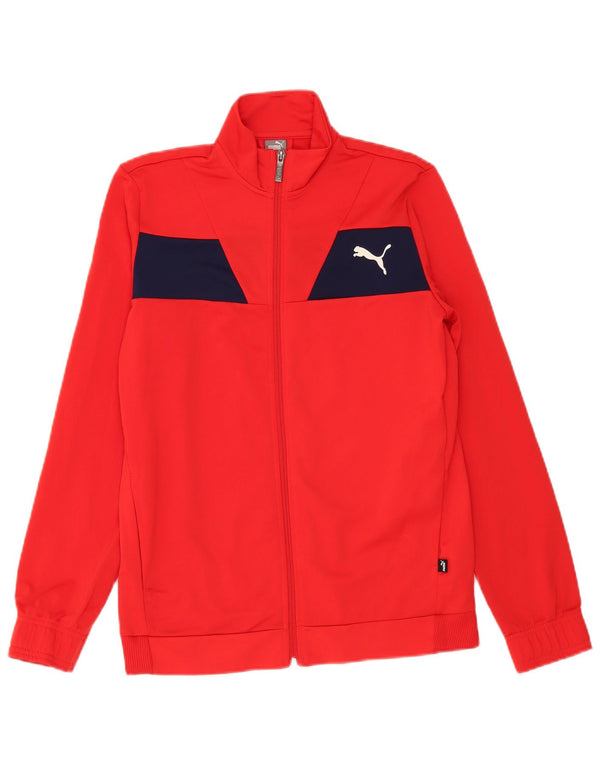 Puma Jungen-Trainingsanzug-Top-Jacke, 15–16 Jahre, rotes Farbblockdesign