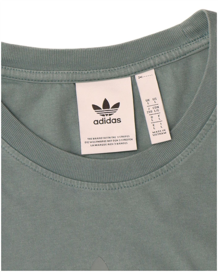 Adidas Herren T-Shirt Top Large Blau Baumwolle