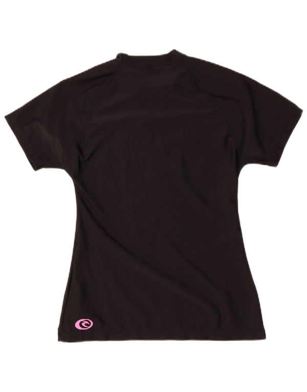 Rip Curl Damen Grafik-T-Shirt-Oberteil US 12 Large Schwarz Polyamid
