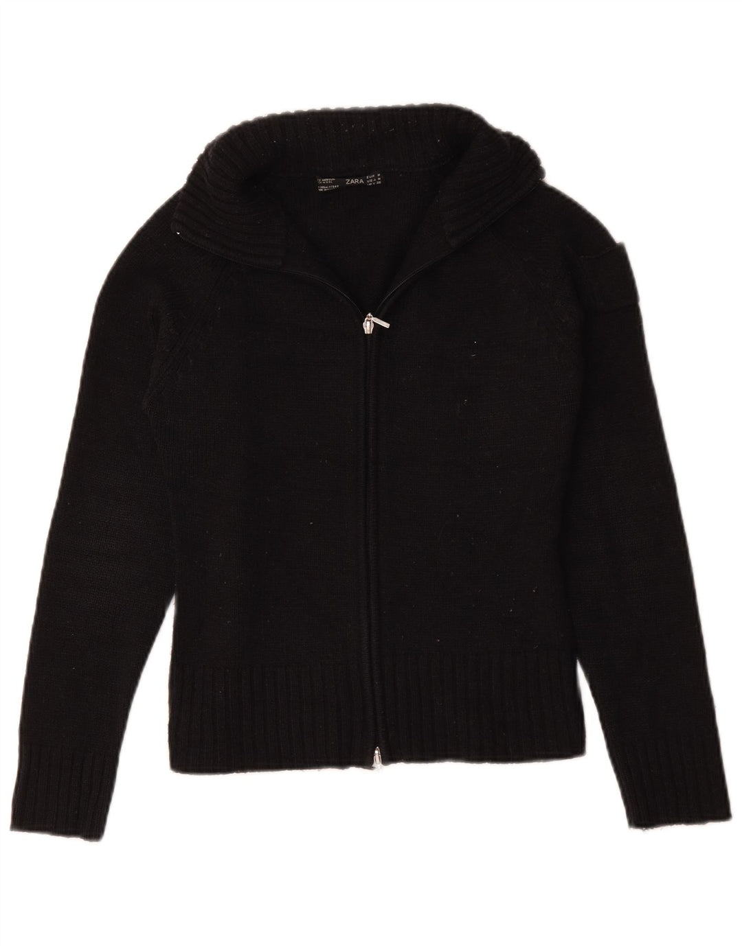Zara Damen Strickjacke UK 12 Medium Marineblau Acryl