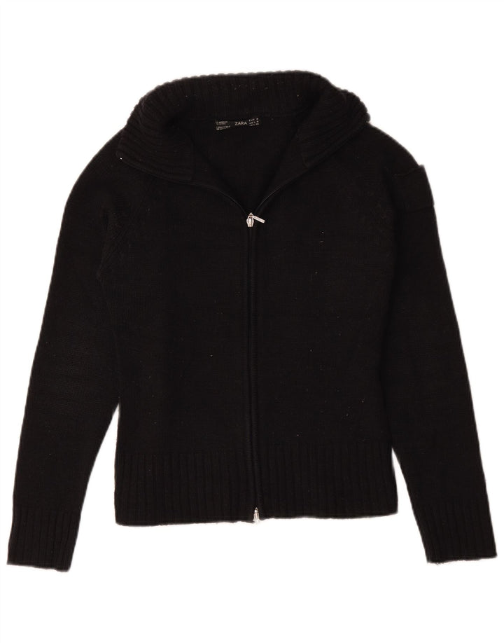 Zara Damen Strickjacke UK 12 Medium Marineblau Acryl