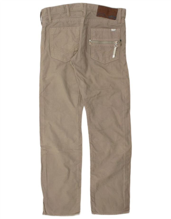 ENERGIE Herren Emerson Straight Casual Hose W33 L32 Beige Baumwolle