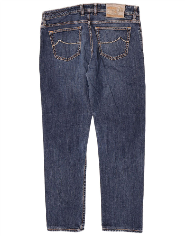 Handgefertigte Slim-Jeans für Herren von Jacob Cohen, W35, L29, blaue Baumwolle