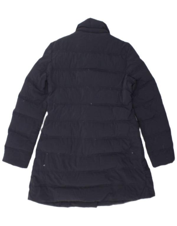 Aspesi Womens Double Breasted Padded Coat UK 10 Small Navy Blue Polyamide