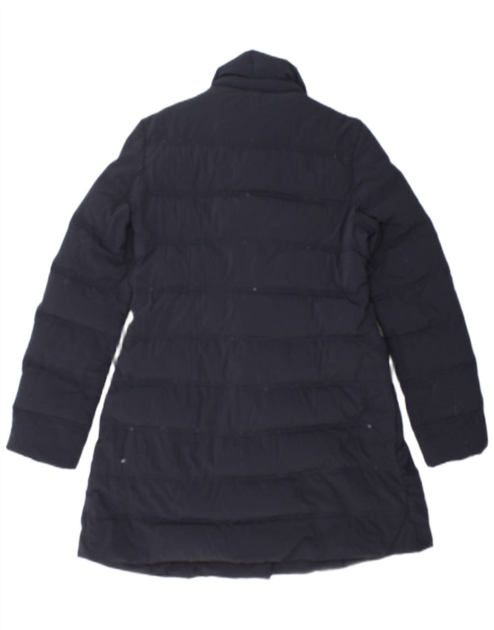 Aspesi Zweireihiger wattierter Damenmantel UK 10 Small Marineblau Polyamid