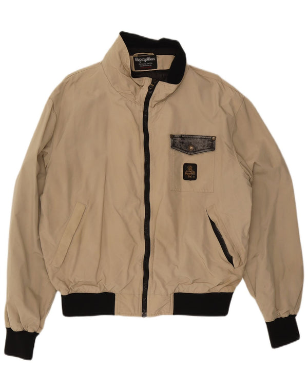 Refrigiwear Herren Bomber Regenjacke UK 42 2XL Beige Farbblock