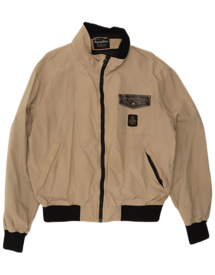 Refrigiwear Herren Bomber Regenjacke UK 42 2XL Beige Farbblock