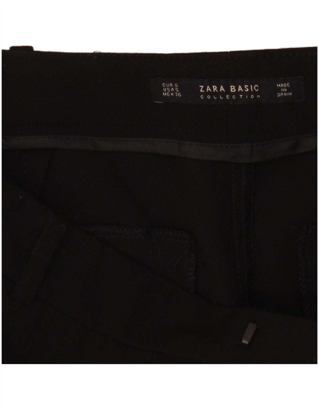 Schmale Chino-Hose für Damen von ZARA, Größe S, Schwarz, Farbblock