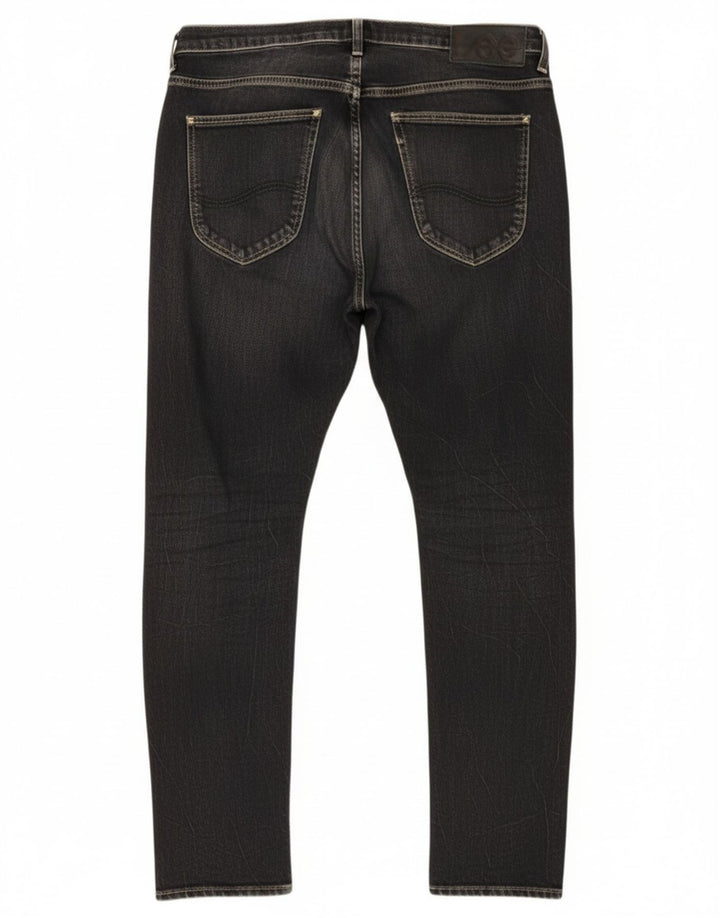 Lee Herren Heath Slim Jeans W32 L32 Schwarze Baumwolle