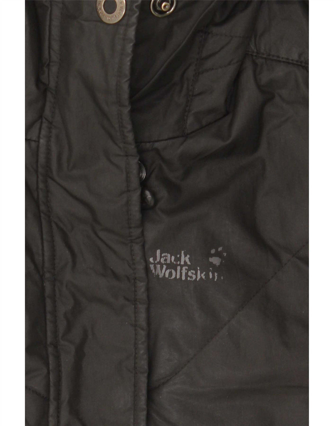 Jack Wolfskin Damen Kapuzenmantel, gepolstert, UK 10, Größe S, Schwarz, Polyester