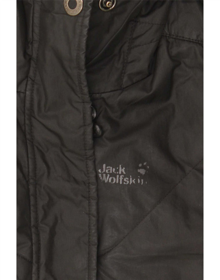 Jack Wolfskin Damen Kapuzenmantel, gepolstert, UK 10, Größe S, Schwarz, Polyester