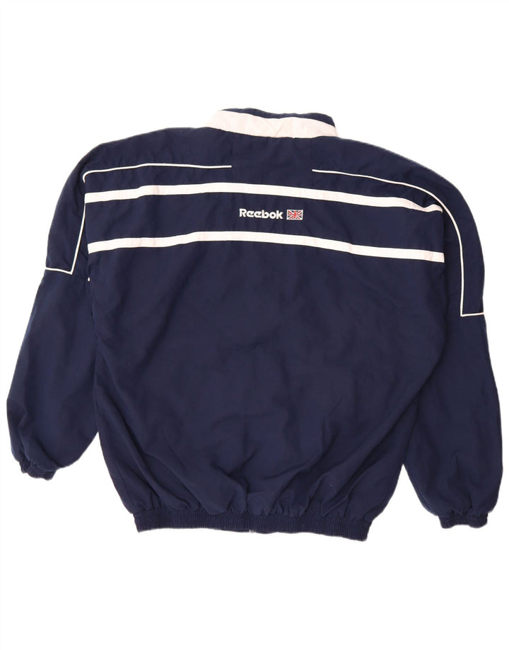Reebok Herren-Trainingsanzug mit grafischem Oberteil, groß, Marineblau, Farbblock