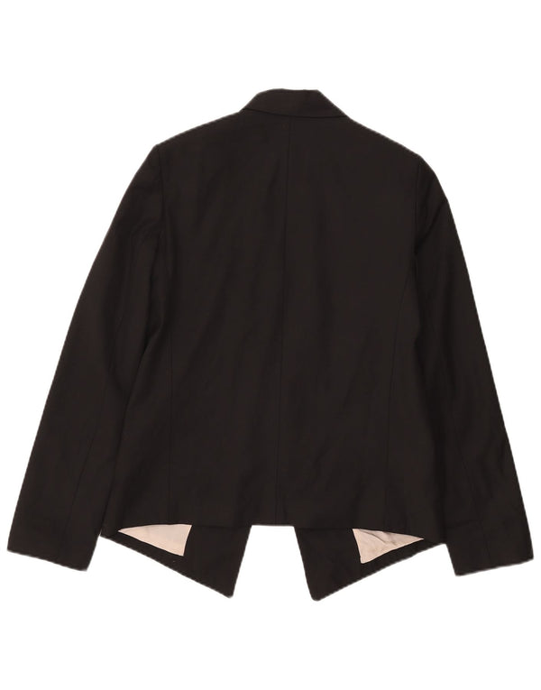 Topshop Womens Open Blazer Jacke UK 8 Small Schwarz Polyester