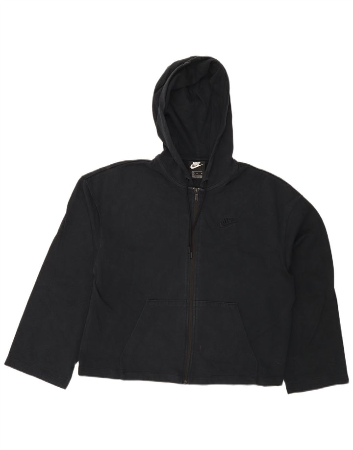 NIKE Damen-Kapuzenpullover mit Reißverschluss, UK 12, mittelschwarz, Baumwolle