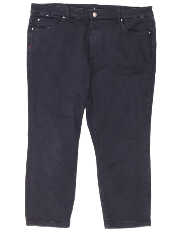 Crew Clothing Damen-Hose mit hoher Taille, kurz geschnitten, UK 18, XL, W38, L24, Marineblau