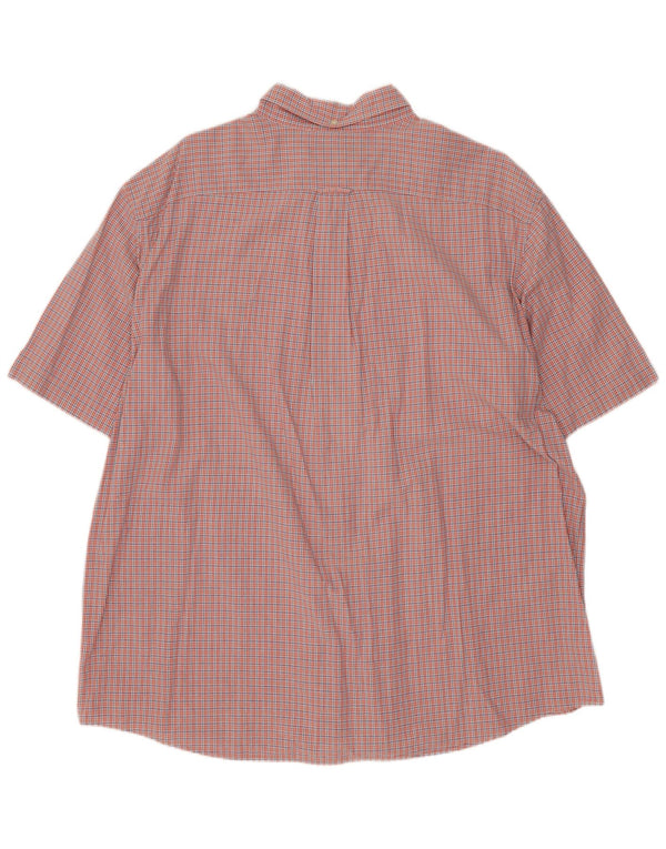 Ralph Lauren Mens Monroe Short Sleeve Shirt XL Orange Check Cotton