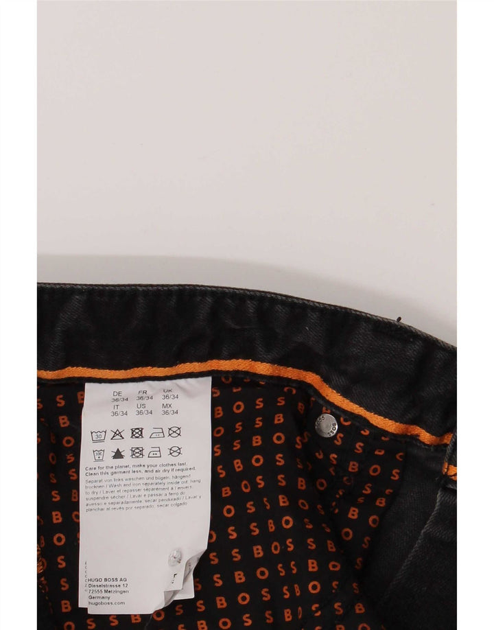 Hugo Boss Herren Slim Jeans W36 L34 Schwarze Baumwolle