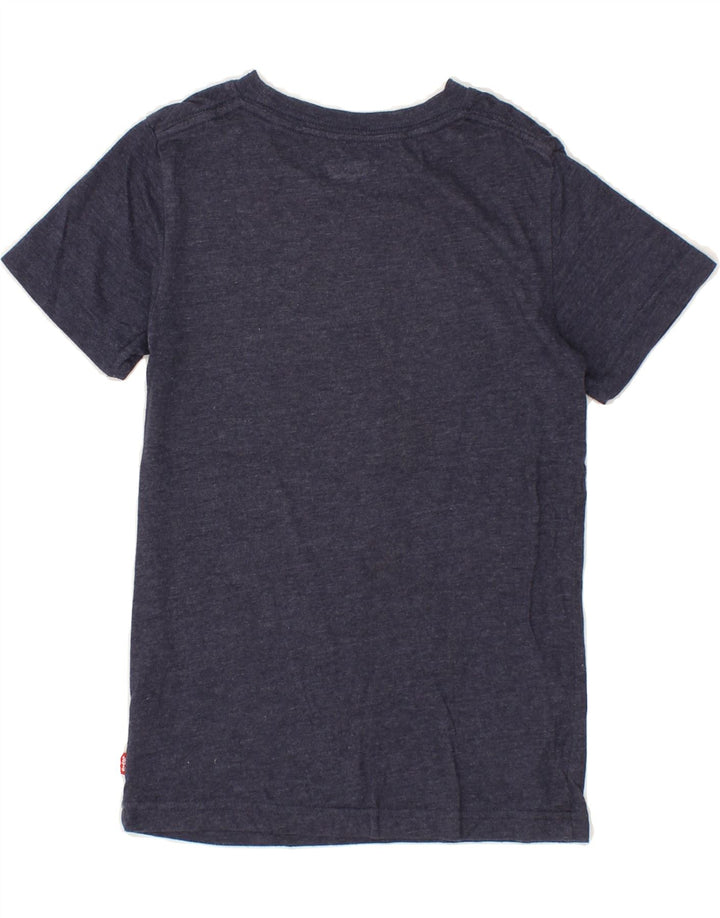 LEVI'S Boys Graphic T-Shirt Top 7-8 Years Medium Navy Blue Flecked Cotton Vintage Levi's and Second-Hand Levi's from Messina Hembry 