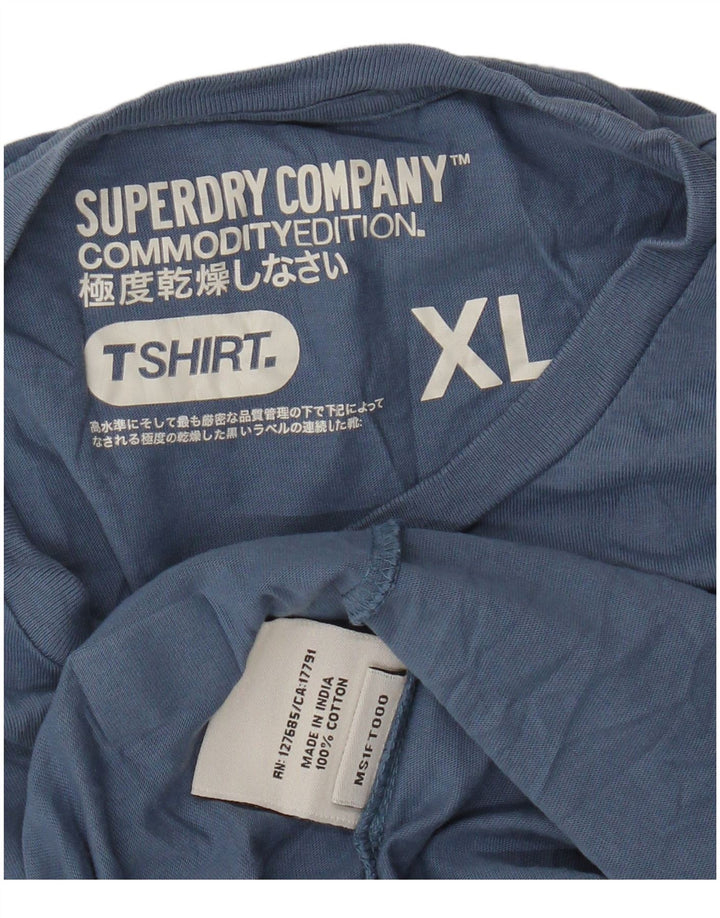 Superdry Herren T-Shirt Top XL Blau Baumwolle