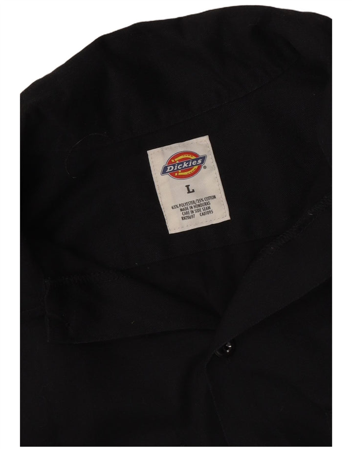 DICKIES Herren Grafik-Kurzarmhemd, groß, schwarze Baumwolle