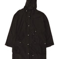 Zara Womens Hooded Loose Fit Raincoat UK 14 Mittelschwarzes Polyester