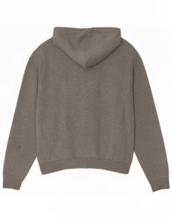 Fila Womens Graphic Oversized Zip Hoodie Sweater UK 10 Small Grey Flecked