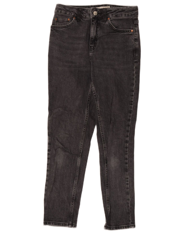 Topshop Damen Mom Skinny Jeans W26 L25 Graue Baumwolle