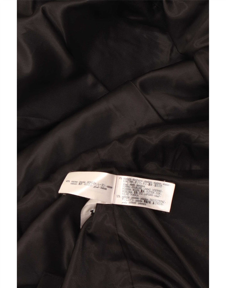 Zara Damen 2-Knopf-Blazerjacke UK 14 Mittelschwarze Viskose