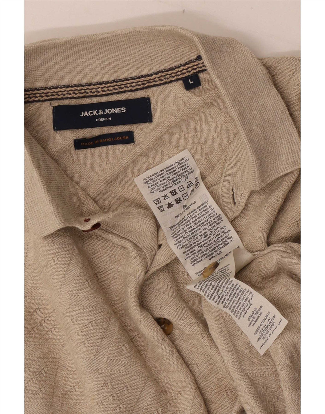 Jack & Jones Herren-Poloshirt, groß, beige Baumwolle