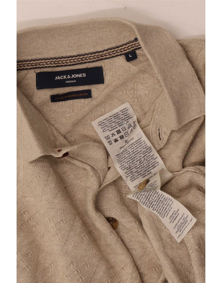 Jack & Jones Herren-Poloshirt, groß, beige Baumwolle