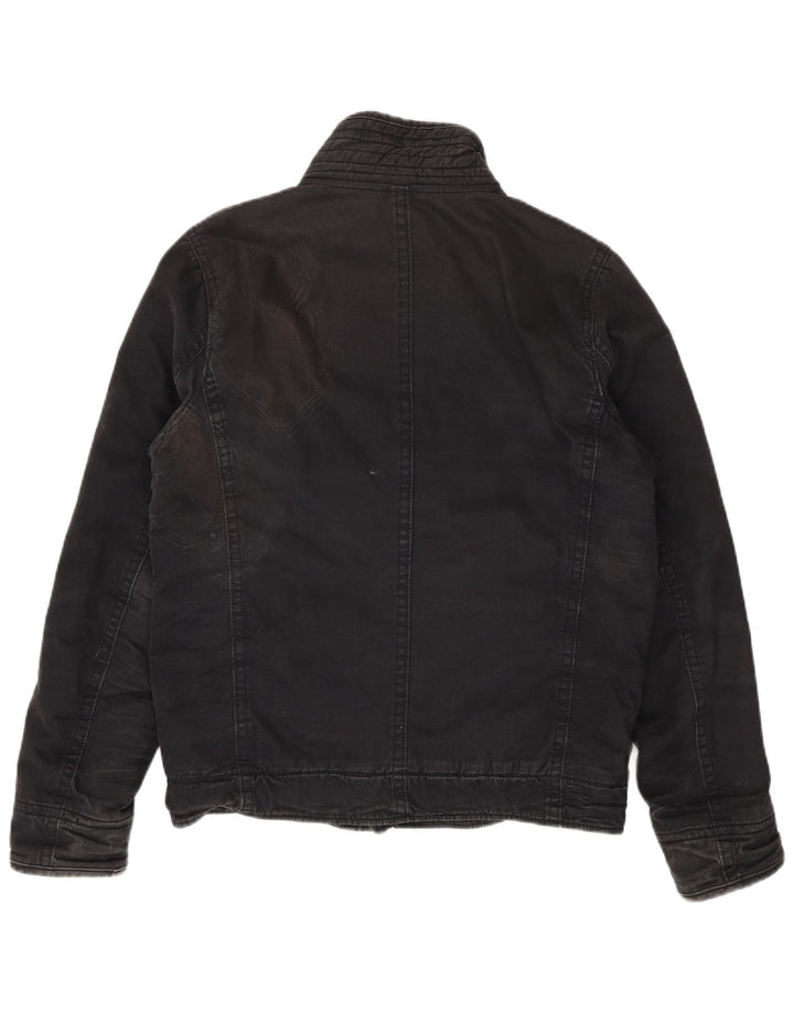 Hollister Herren-Utility-Jacke UK 40 Large aus schwarzer Baumwolle