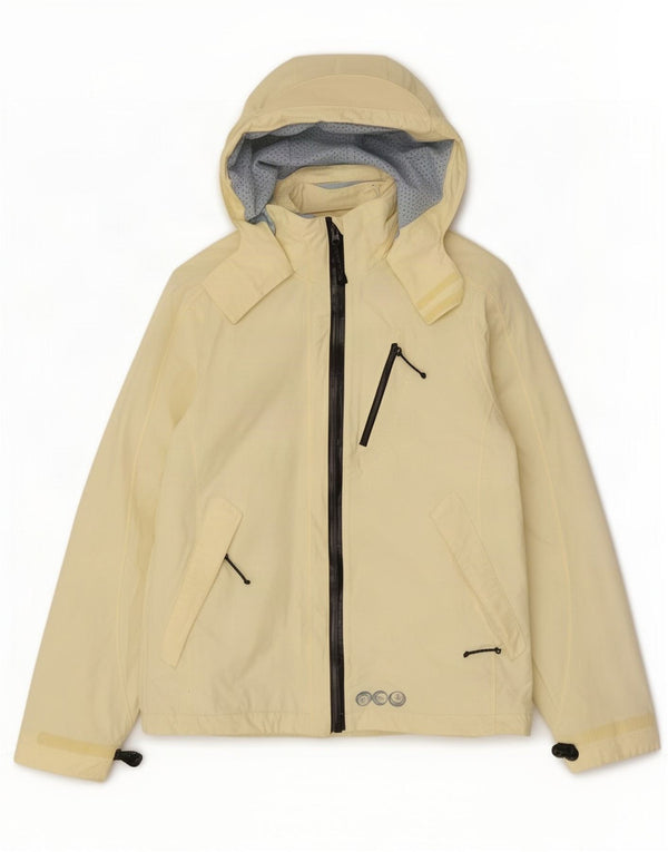 Fat Face Damen-Windbreakerjacke mit Kapuze, UK 12, mittelgelbes Nylon