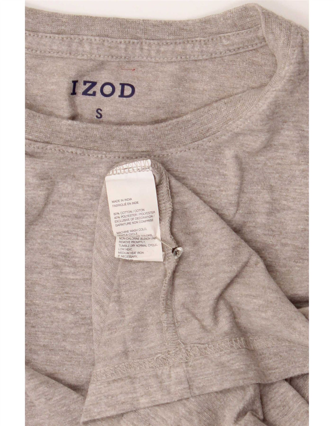 Izod Herren T-Shirt Top Small Grau Baumwolle