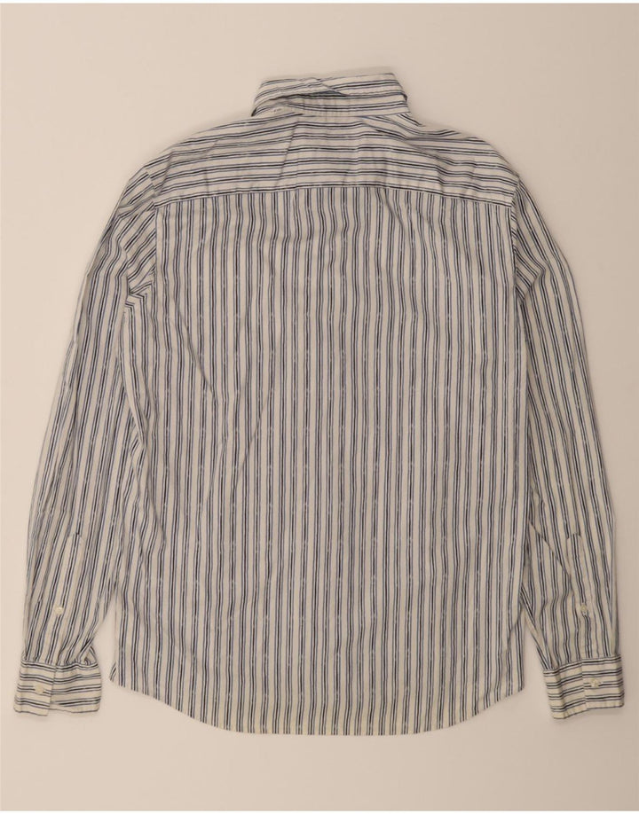 MICHAEL KORS Mens Slim Fit Shirt Large White Striped Cotton Vintage Michael Kors and Second-Hand Michael Kors from Messina Hembry 