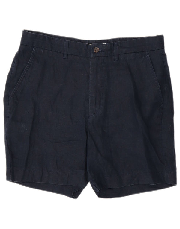 Zara Herren Chinoshorts Medium W31 Marineblaues Leinen