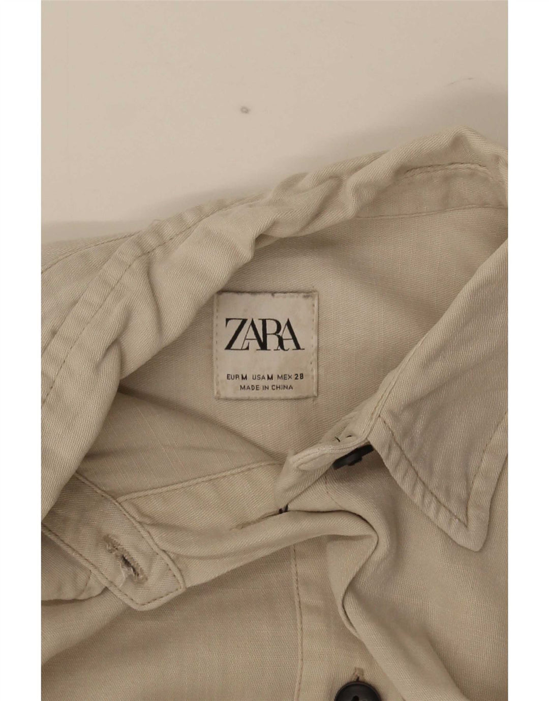 Zara Damen Übergroßes Hemdkleid UK 14 Medium Beige