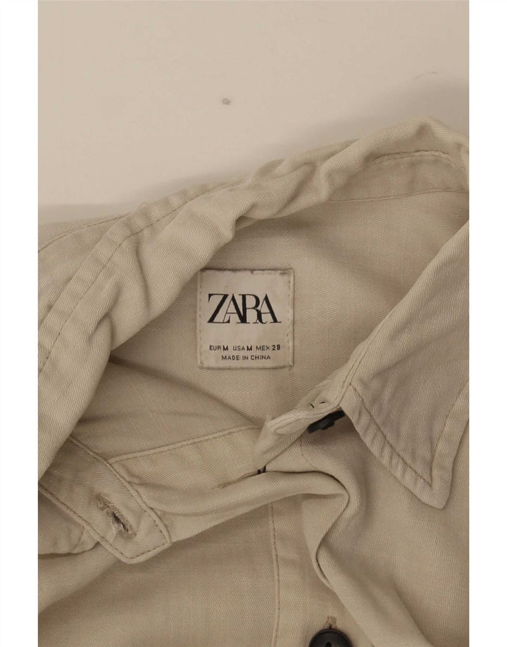 Zara Damen Übergroßes Hemdkleid UK 14 Medium Beige