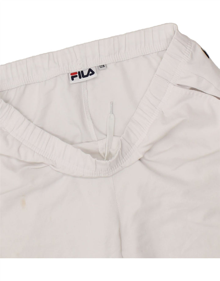 FILA Boys Sport Shorts 11-12 Years White Polyester Vintage Fila and Second-Hand Fila from Messina Hembry 