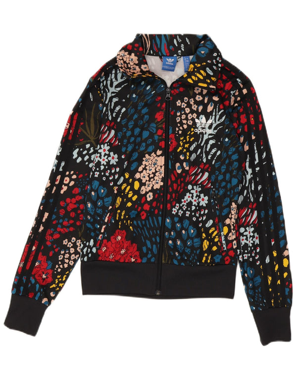 Adidas Damen 3D Arc Trainingsanzug Top Jacke UK 8 Small Mehrfarbig Blumen
