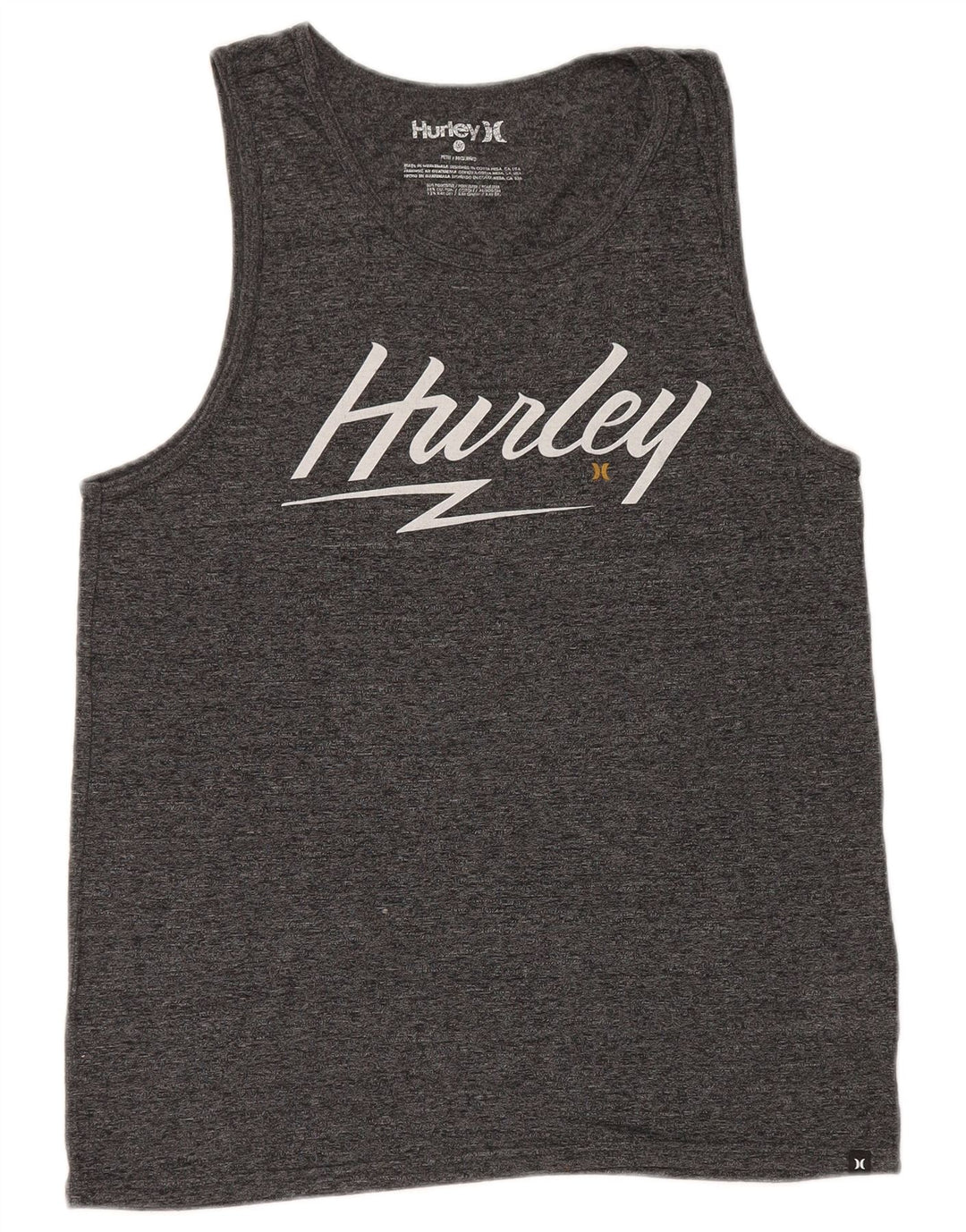 Hurley Herren Petit Graphic Weste-Oberteil, klein, grau geflecktes Polyester
