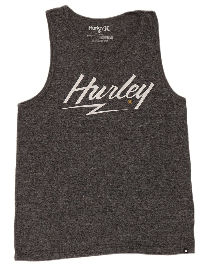 Hurley Herren Petit Graphic Weste-Oberteil, klein, grau geflecktes Polyester