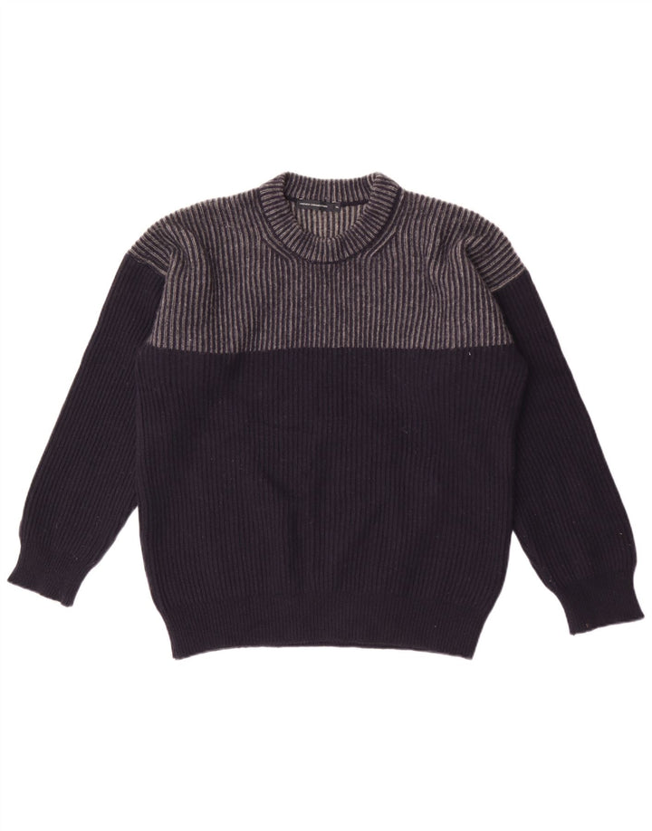 French Connection Herren-Pullover mit Rundhalsausschnitt, XL, marineblau, gestreift, Wolle