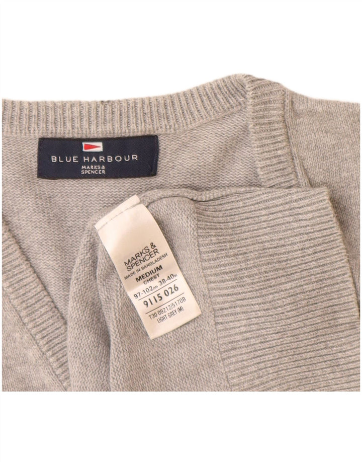 Marks & Spencer Herren-Tanktop „Harbour“, blau, mittelgrau gesprenkelte Baumwolle