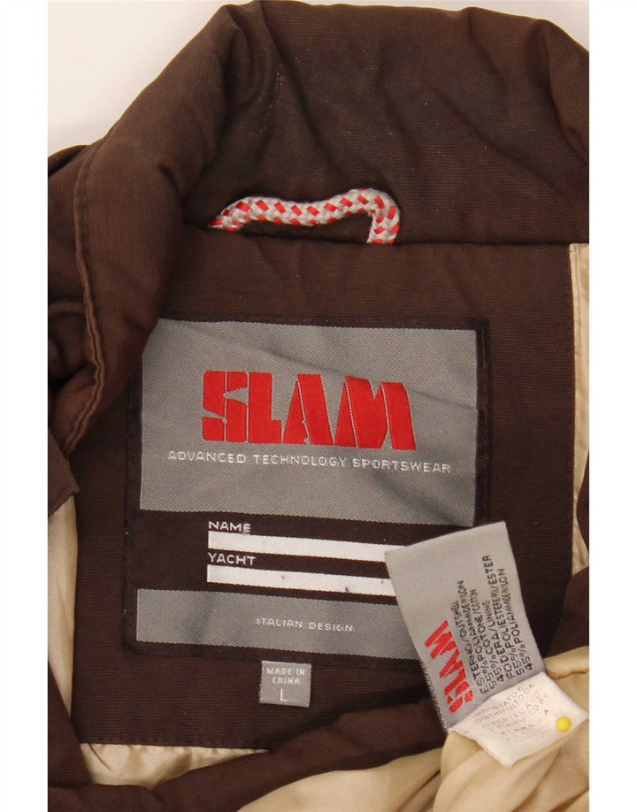 Slam Herren Wattierte Jacke UK 40 Large Braunes Nylon