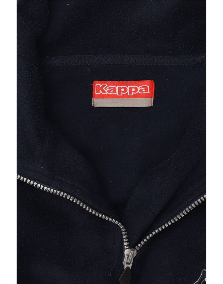 KAPPA Herren-Fleecepullover mit Reißverschluss am Hals, mittelgroß, Marineblau