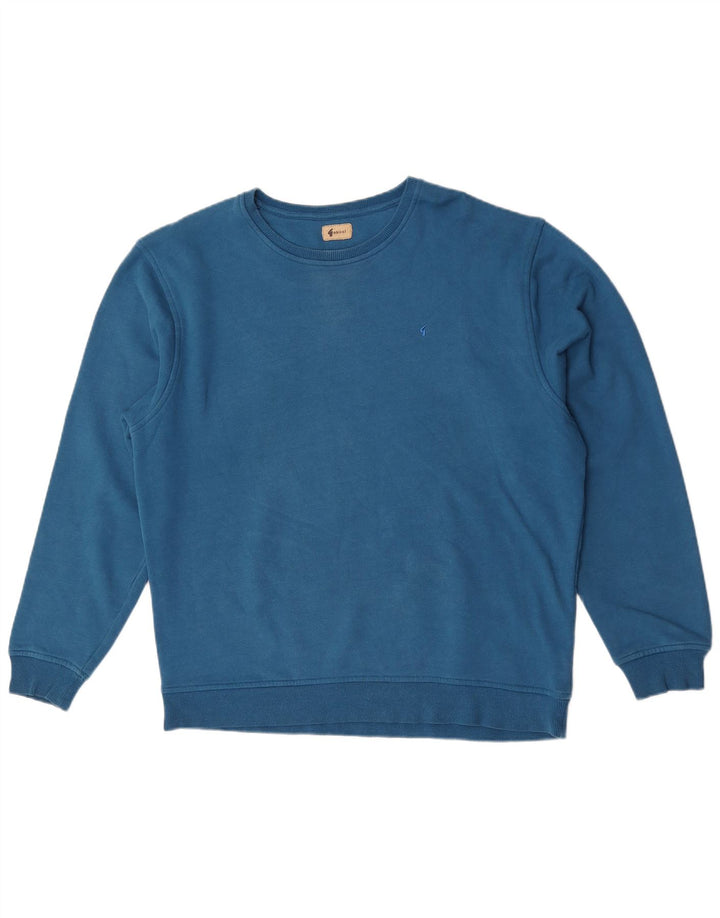 Gabicci Herren-Sweatshirt-Pullover, groß, aus blauer Baumwolle