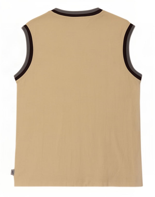 Puma Herren Graphic Vest Top Large Beige Farbblock