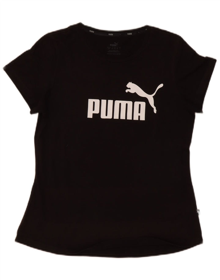Puma Damen Graphic T-Shirt Top UK 14 Medium Schwarz